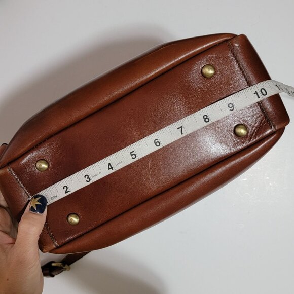 Patricia Nash Bag Satchel Purse Brown Leather Cottage Country Rustic Camera Bag - Picture 7 of 9